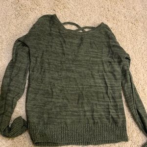 Green knitted sweater